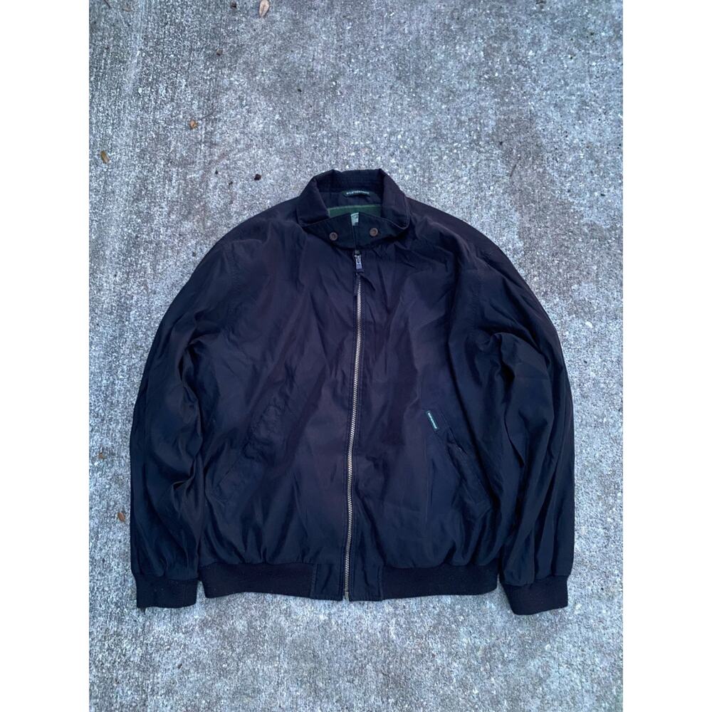 Weatherproof Brown Suede Harrington Bomber Jacket Preppy Retro - Men’s Large